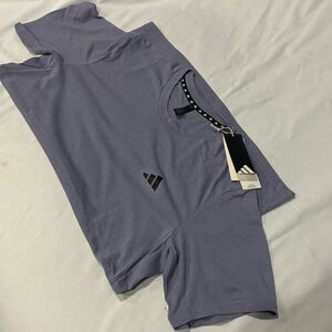 Adidas Lavender Tee with Black Logo